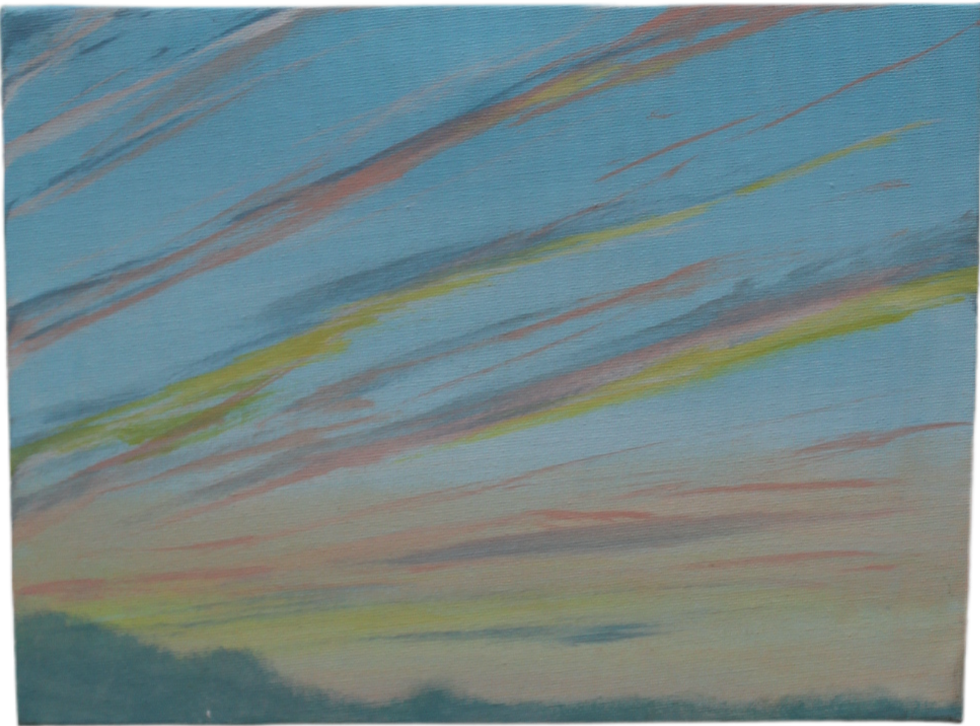 Blue Sky Rise - 24cm x 31cm - Acrylic on Canvas