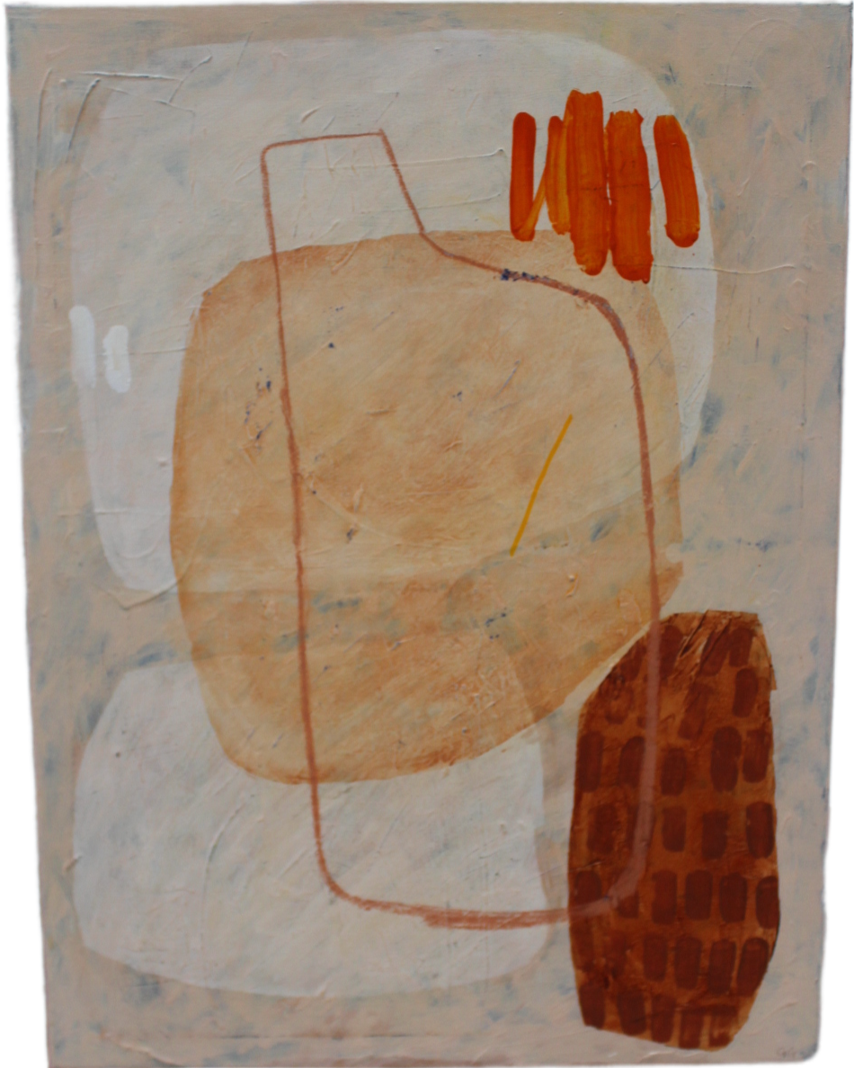 Bread and Carrots - Orange Abstract Painting