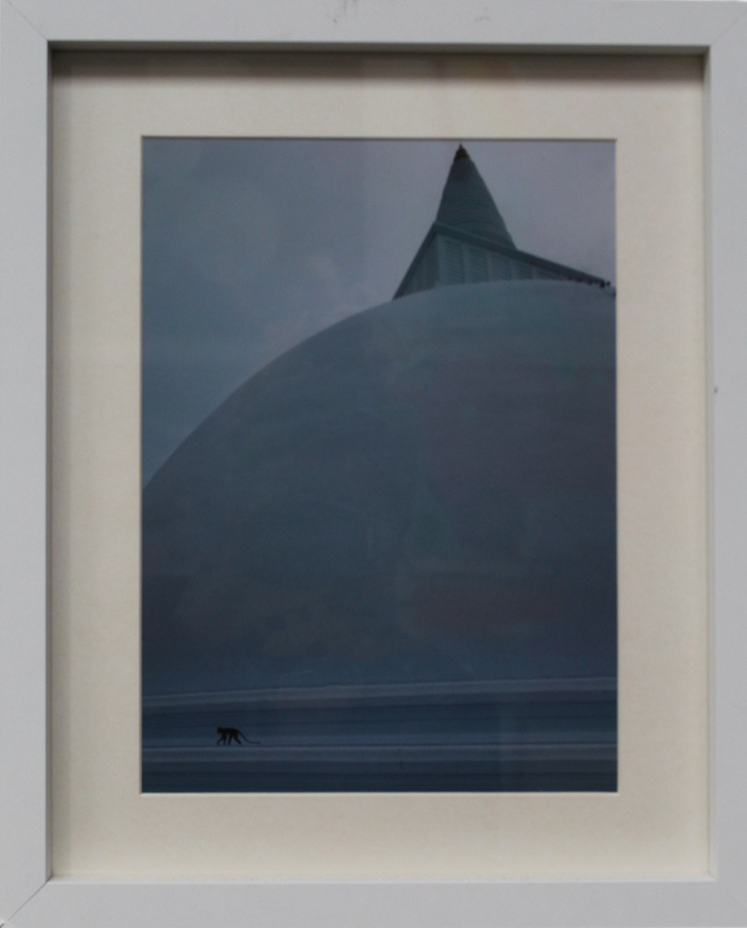 Monkey Temple Photograph in White Frame